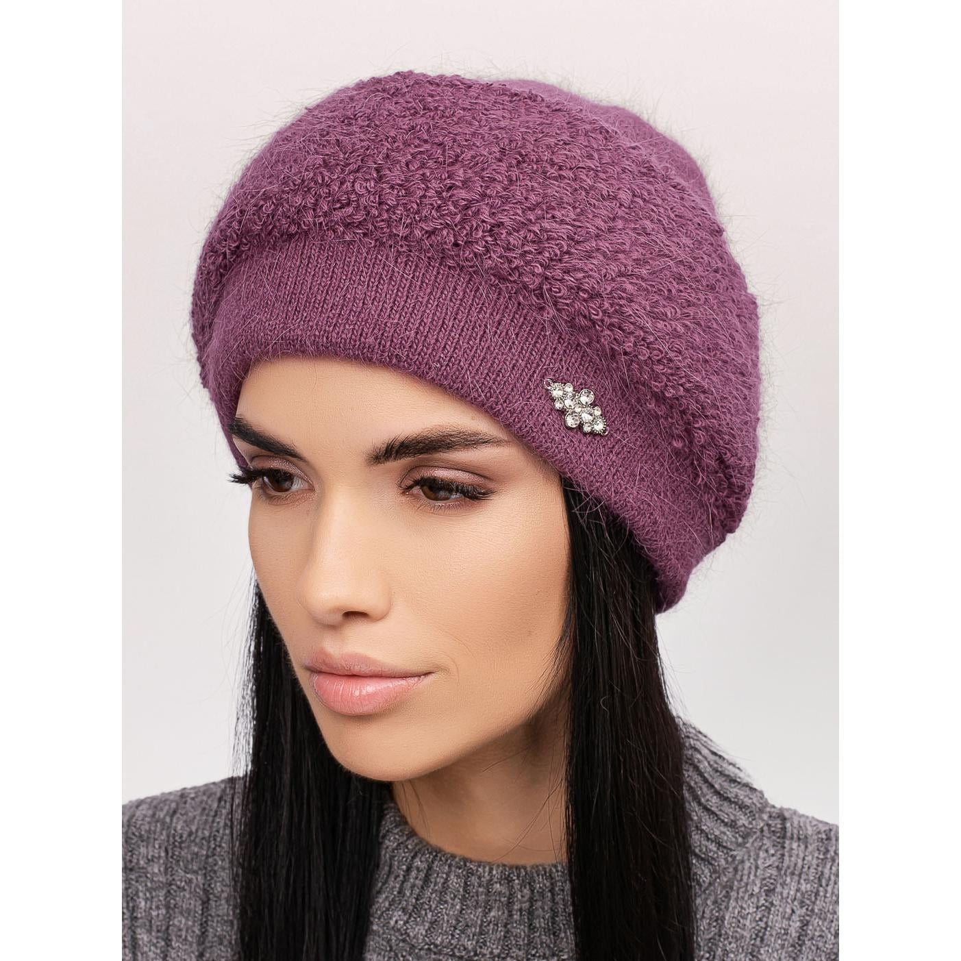 Шапка женская двойная ангоровая Leks Ялина one size Инжир