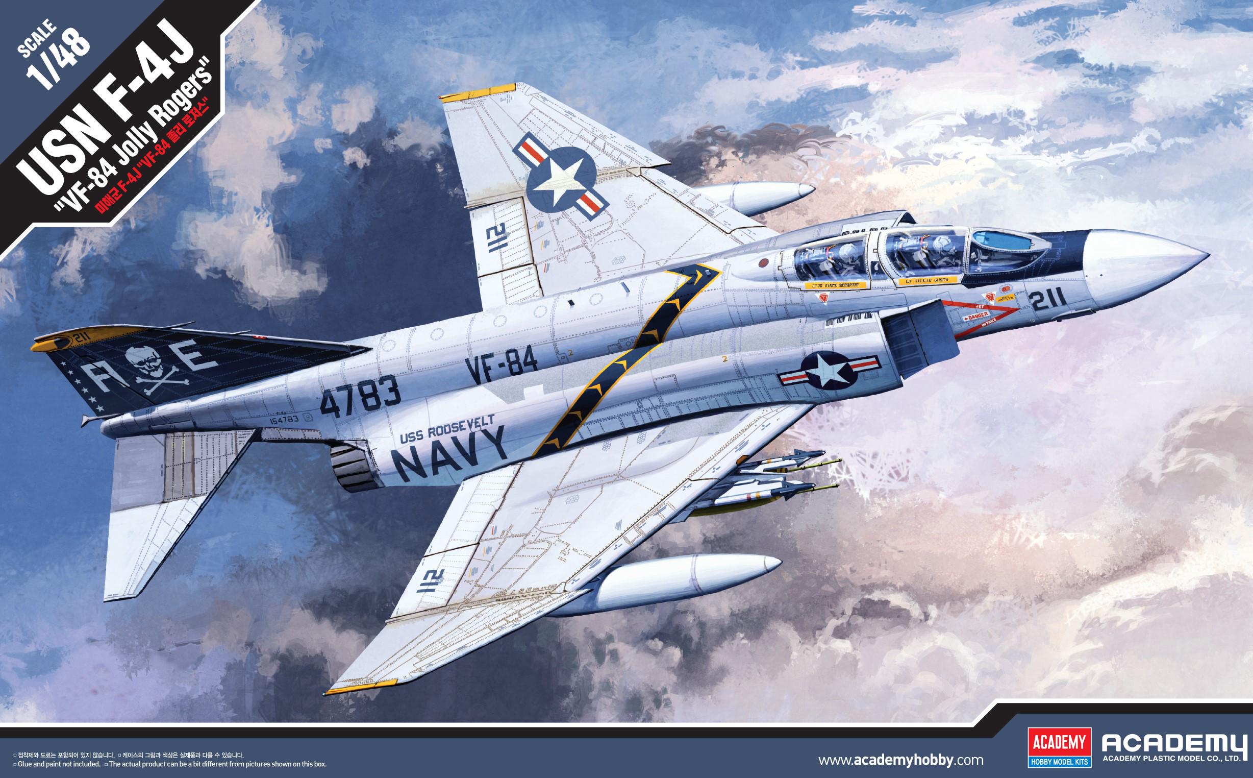 Збірна модель Academy USN F-4J VF-84 Jolly Rogers 1:48 (12305) - фото 1