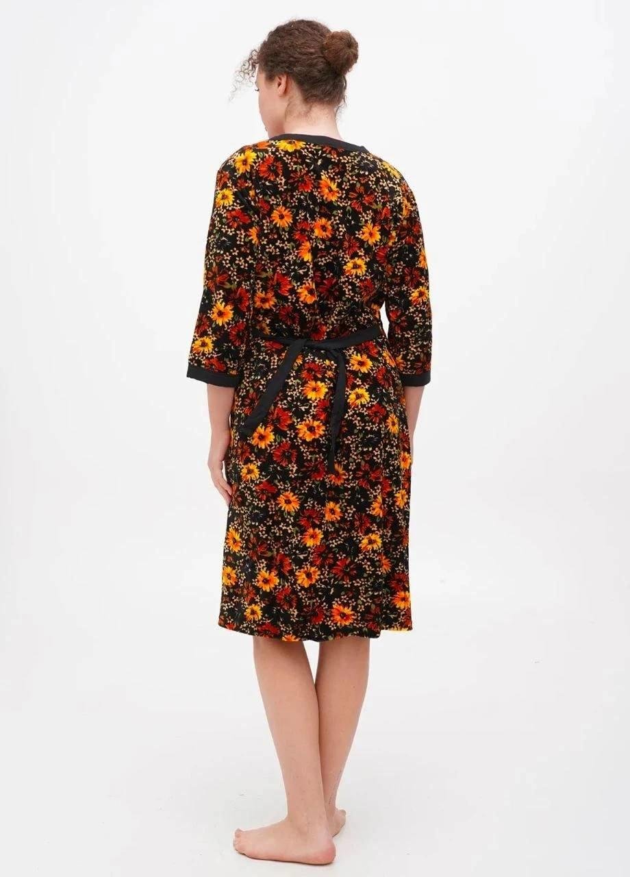 Халат женский Romeo Life велюровый р. 52-54 Коричневый (1015-02-52-54) - фото 2