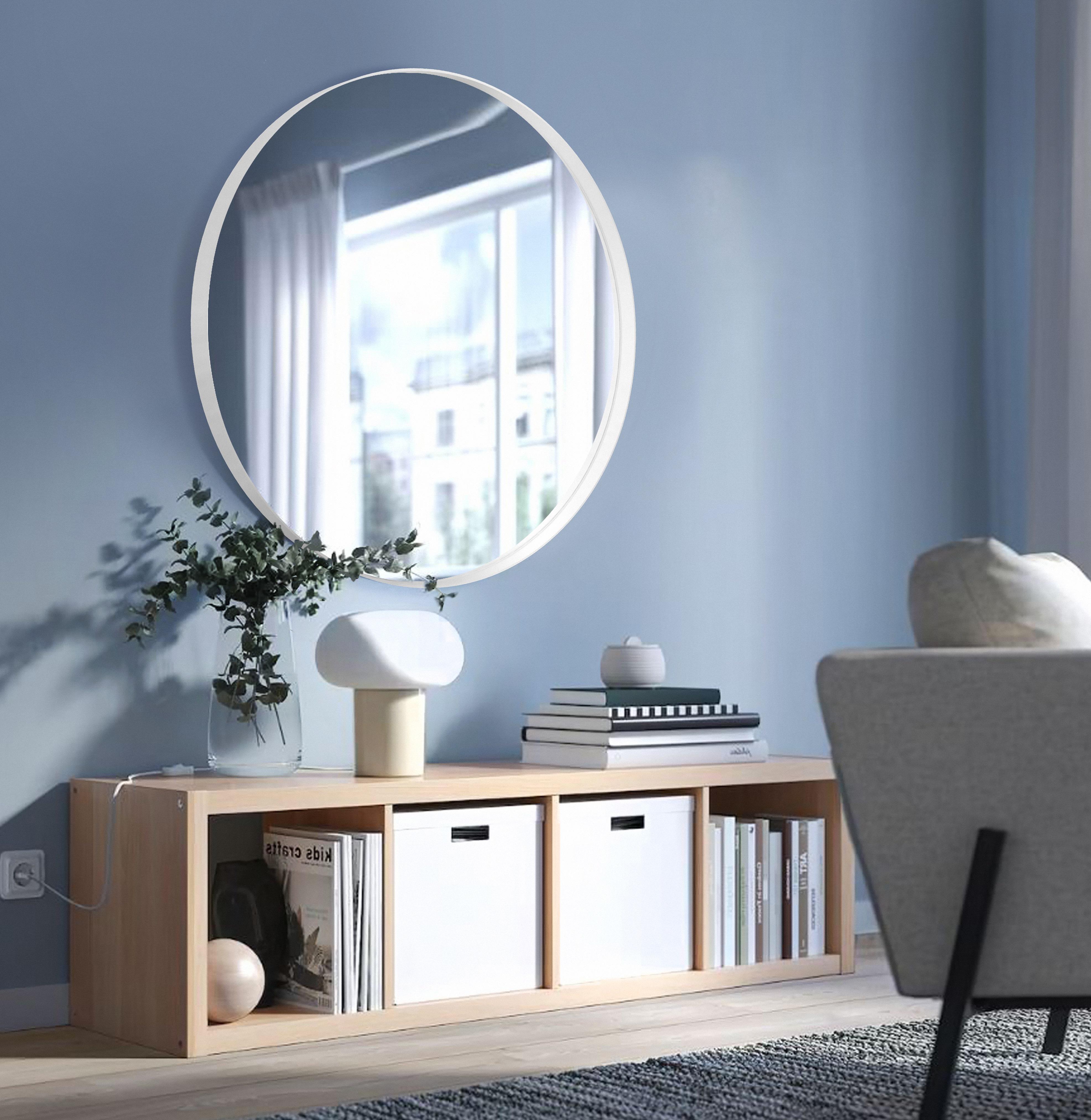 Зеркало круглое Art-com в металлической раме 80 см Белый (МР2 Білий)