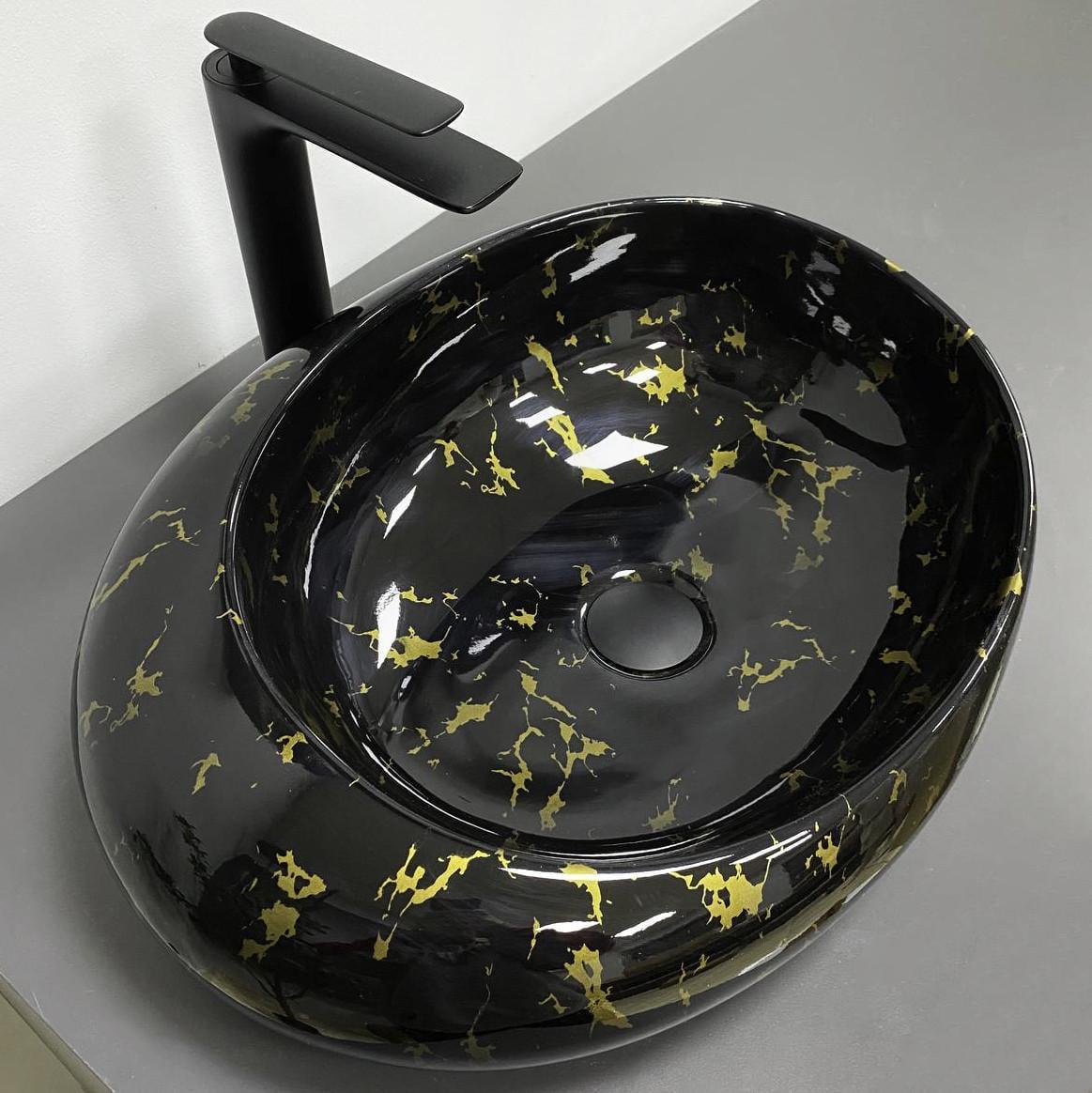 Умывальник накладной VBI RICCIA Black Marmo Glossy (2808389278)
