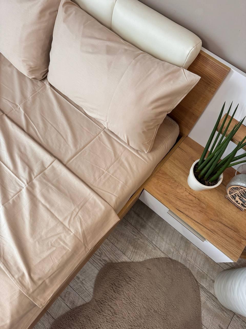 Постільна білизна сатин сімейний 150х220 см наволочки 70х70 см 2 шт. Бежевий (Д-Al-satin-007-04) - фото 4 Постільна білизна сатин сімейний 150х220 см наволочки 70х70 см 2 шт. Бежевий (Д-Al-satin-007-04) - фото 4