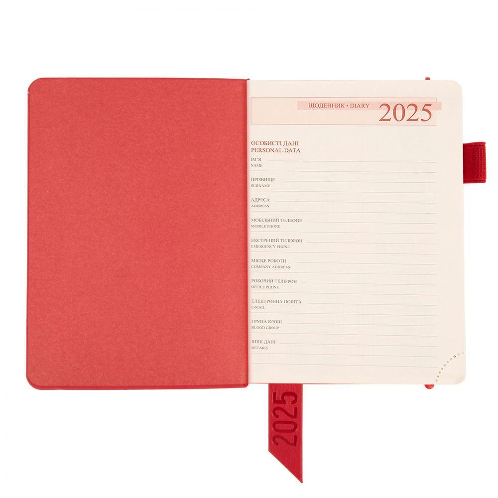 Дневник датированный 2025 Leo Planner Monaco A6 352 стр. Красный (252552) - фото 5