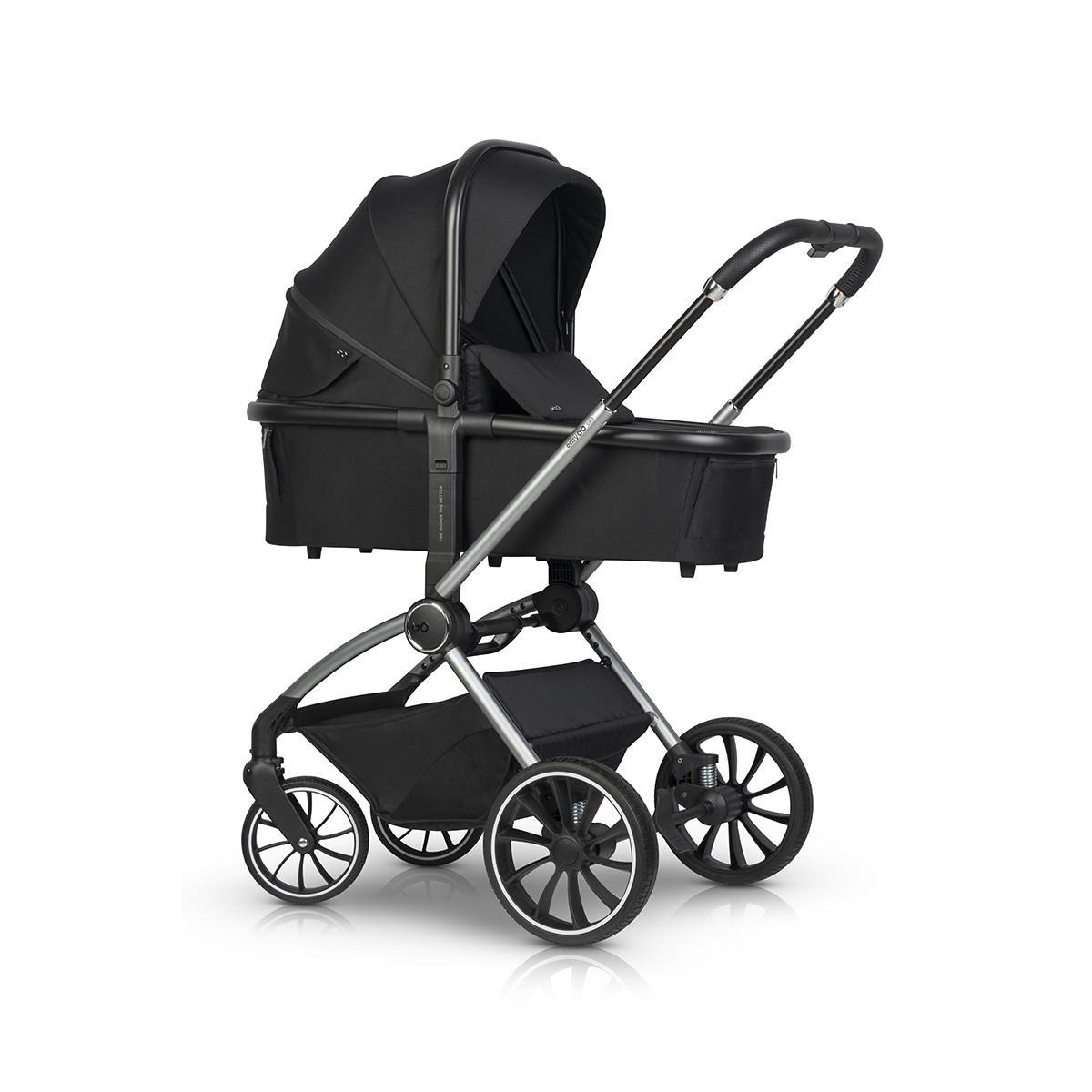 Коляска детская универсальная EasyGo Giro 2в1 сумка и дождевик Black