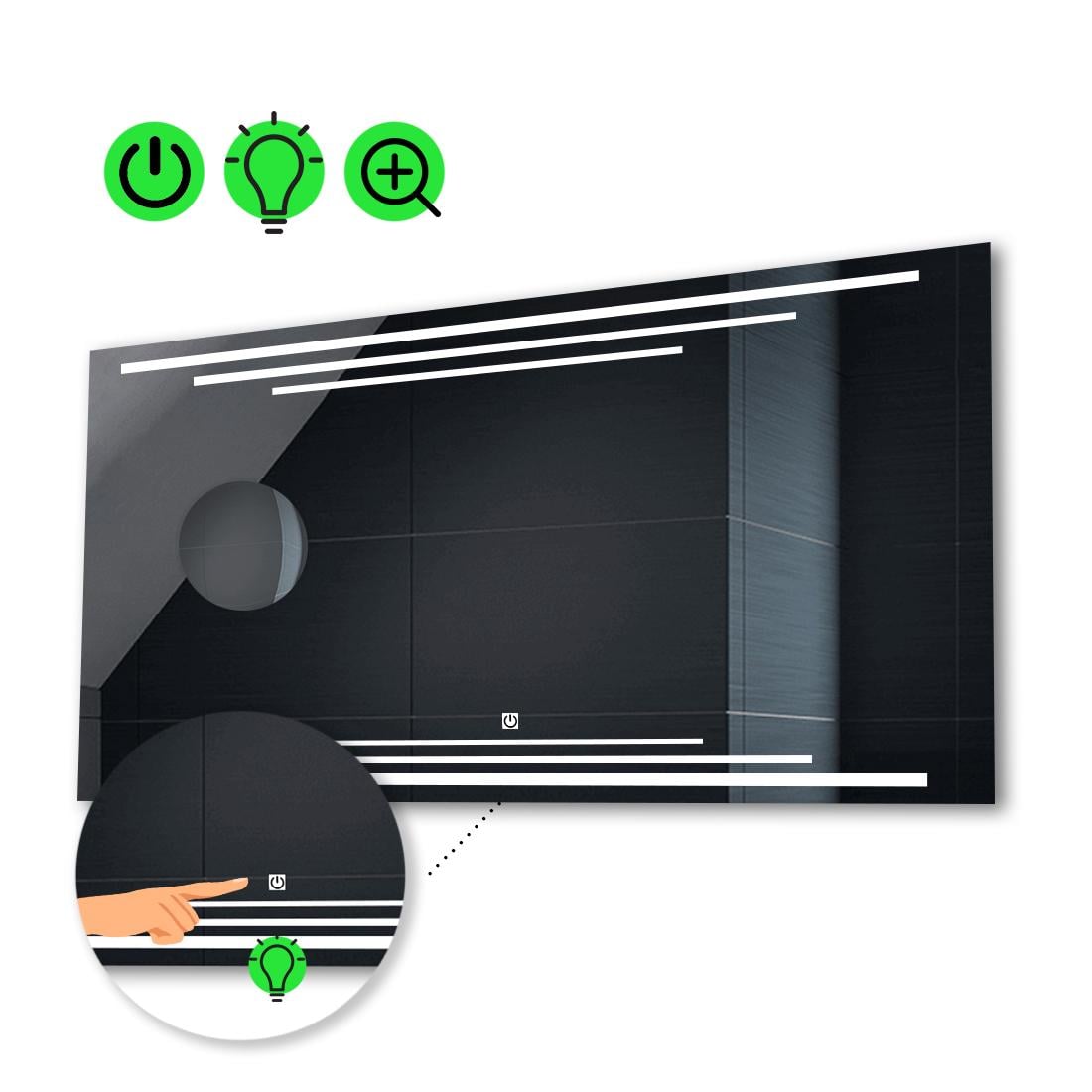 LED-зеркало 90x60 см с сенсором и увеличительной линзой без подсветки Francisca (Franciscag77)