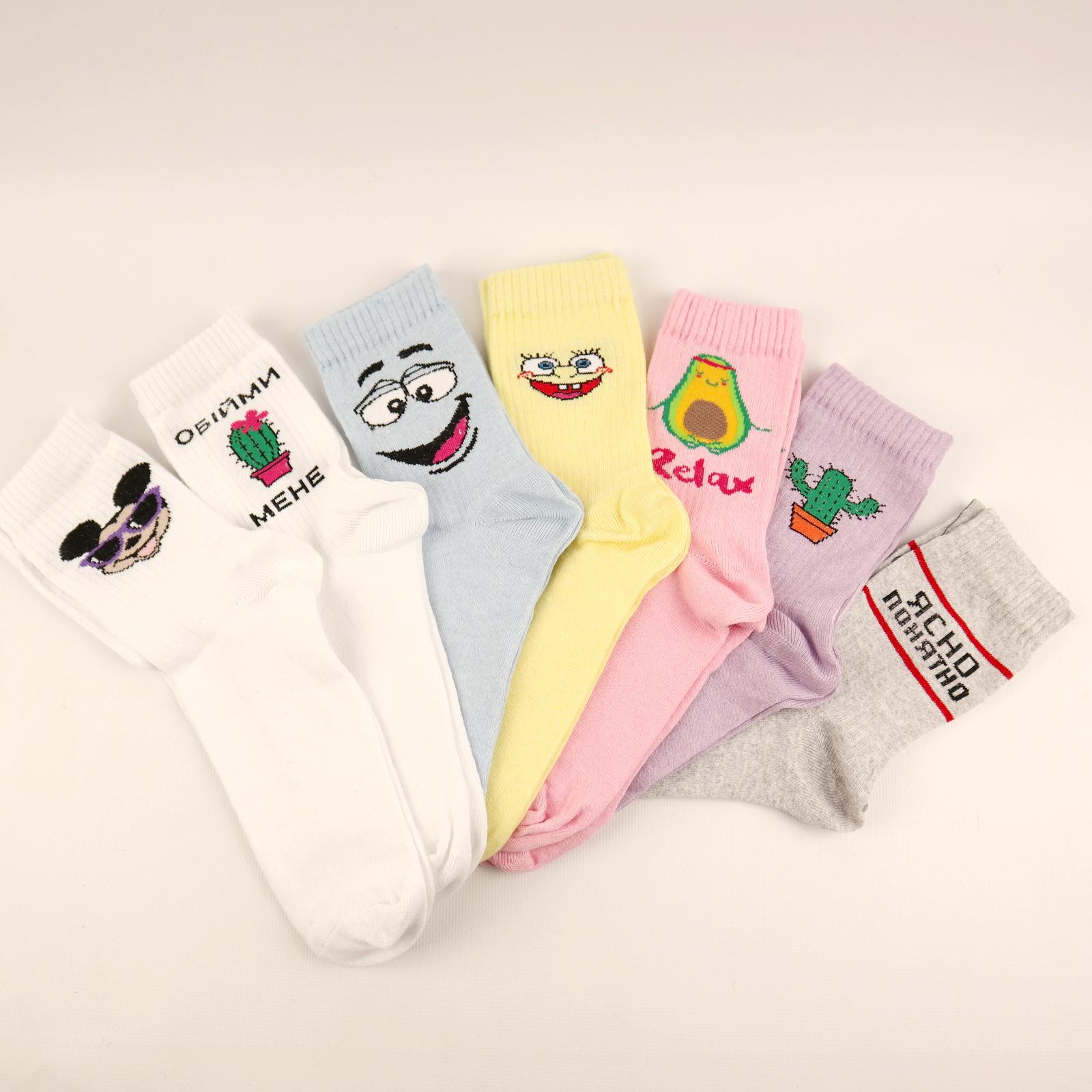 Подарочный набор женских носков с принтами 10 пар (4123342) - фото 6 Подарочный набор женских носков с принтами 10 пар (4123342) - фото 6