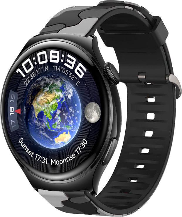 Ремінець Tactic Camouflage для Huawei Watch 4/4 Pro Black/Grey (38637-53)