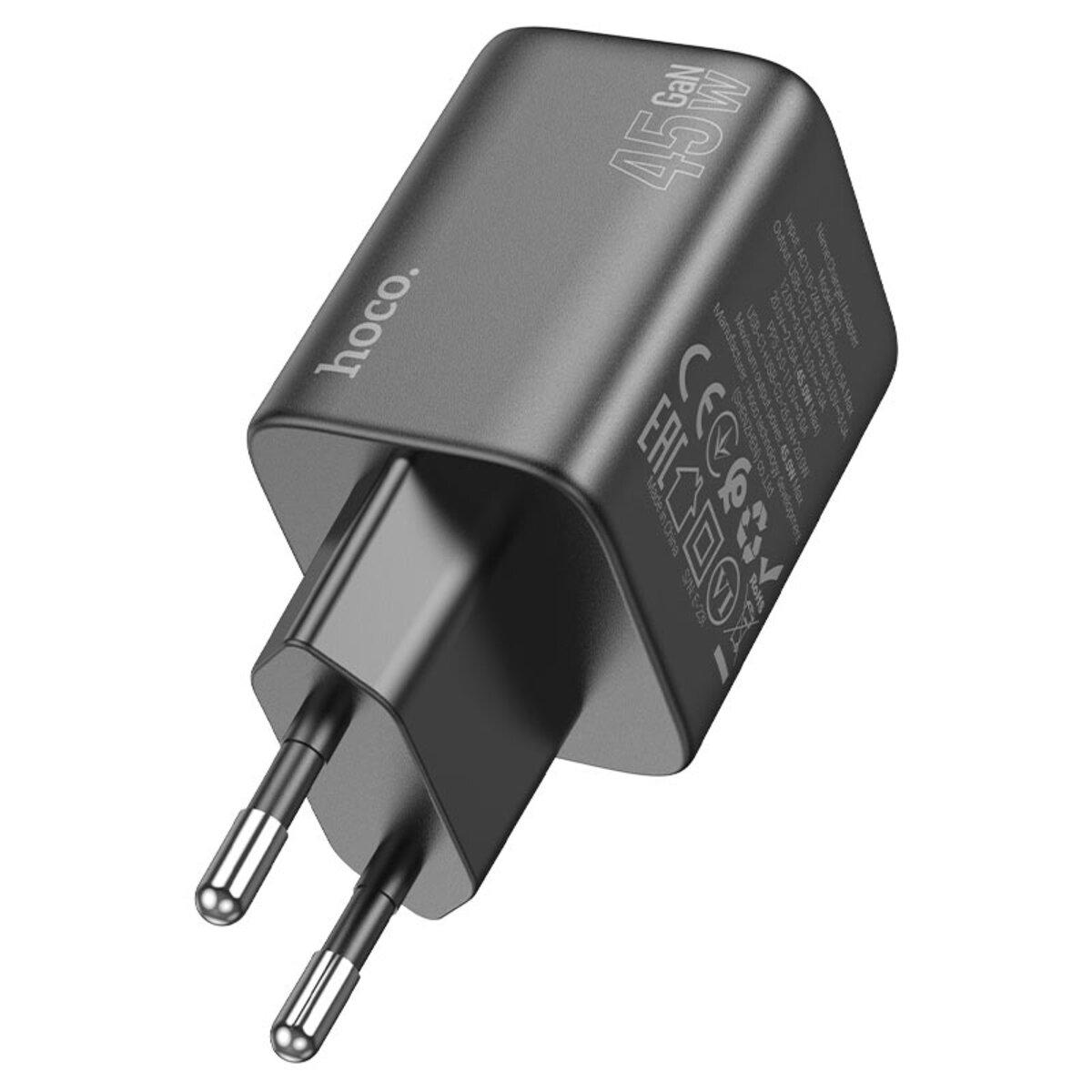 Зарядное устройство Hoco N42 45W с кабелем Type-C to Lightning Black - фото 4