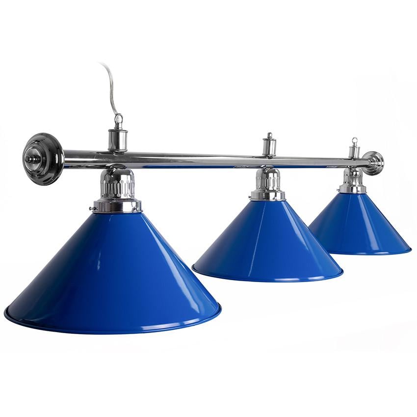 Светильник бильярдный 3-х ламповый Синий/Серебряный