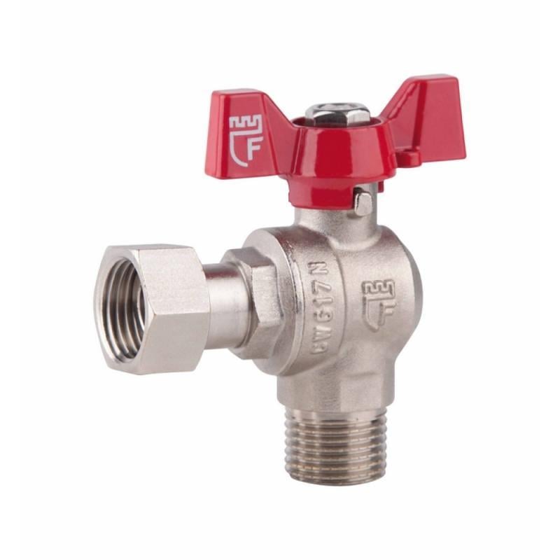 Кран кульовий кутовий SD Forte ВЗ з накидною гайкою для води 1/2" (SF224W15)