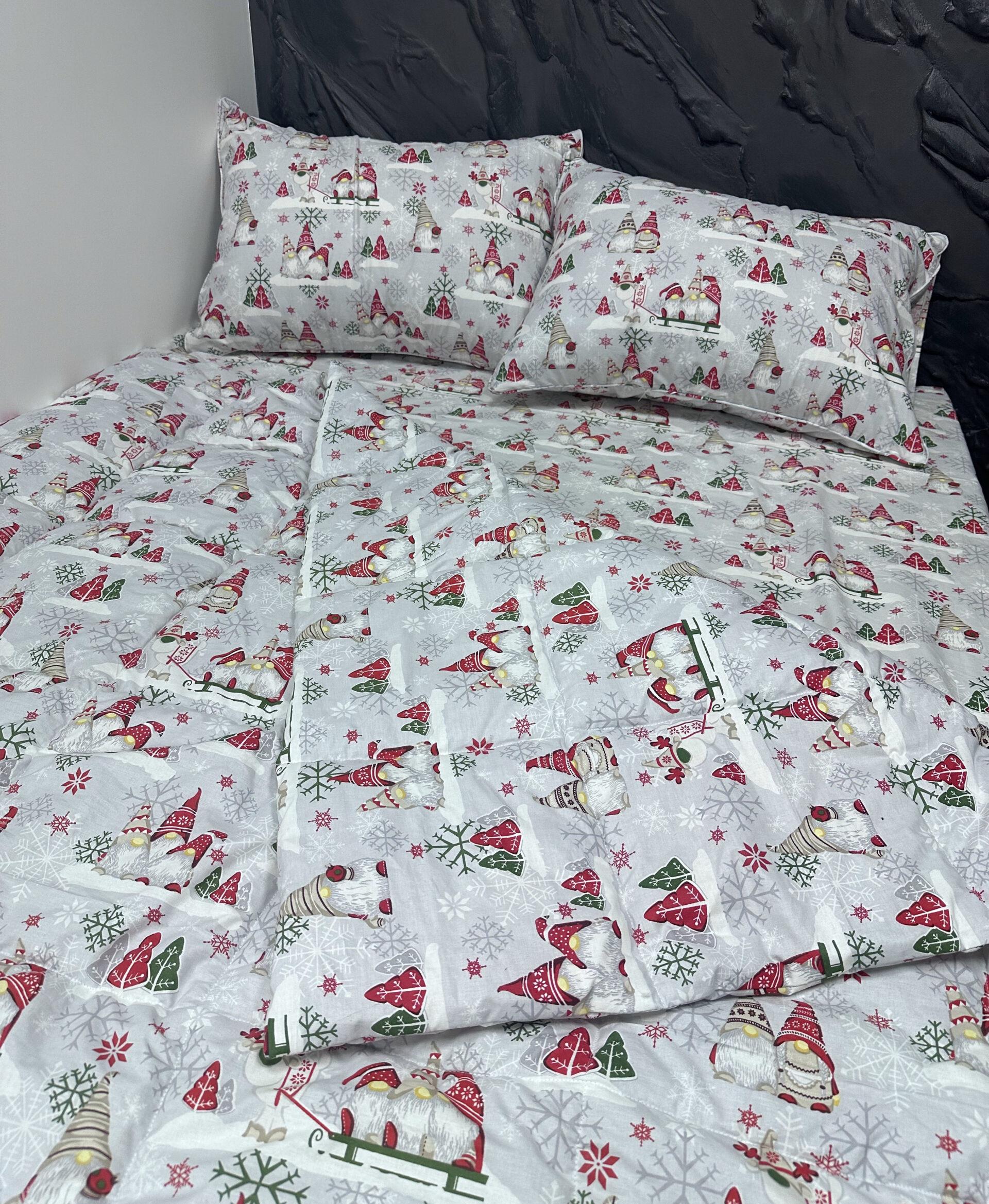 Комплект постельного белья Comfort Home X-mas Gnomes новогодний демисезонный 180х210 см - фото 3