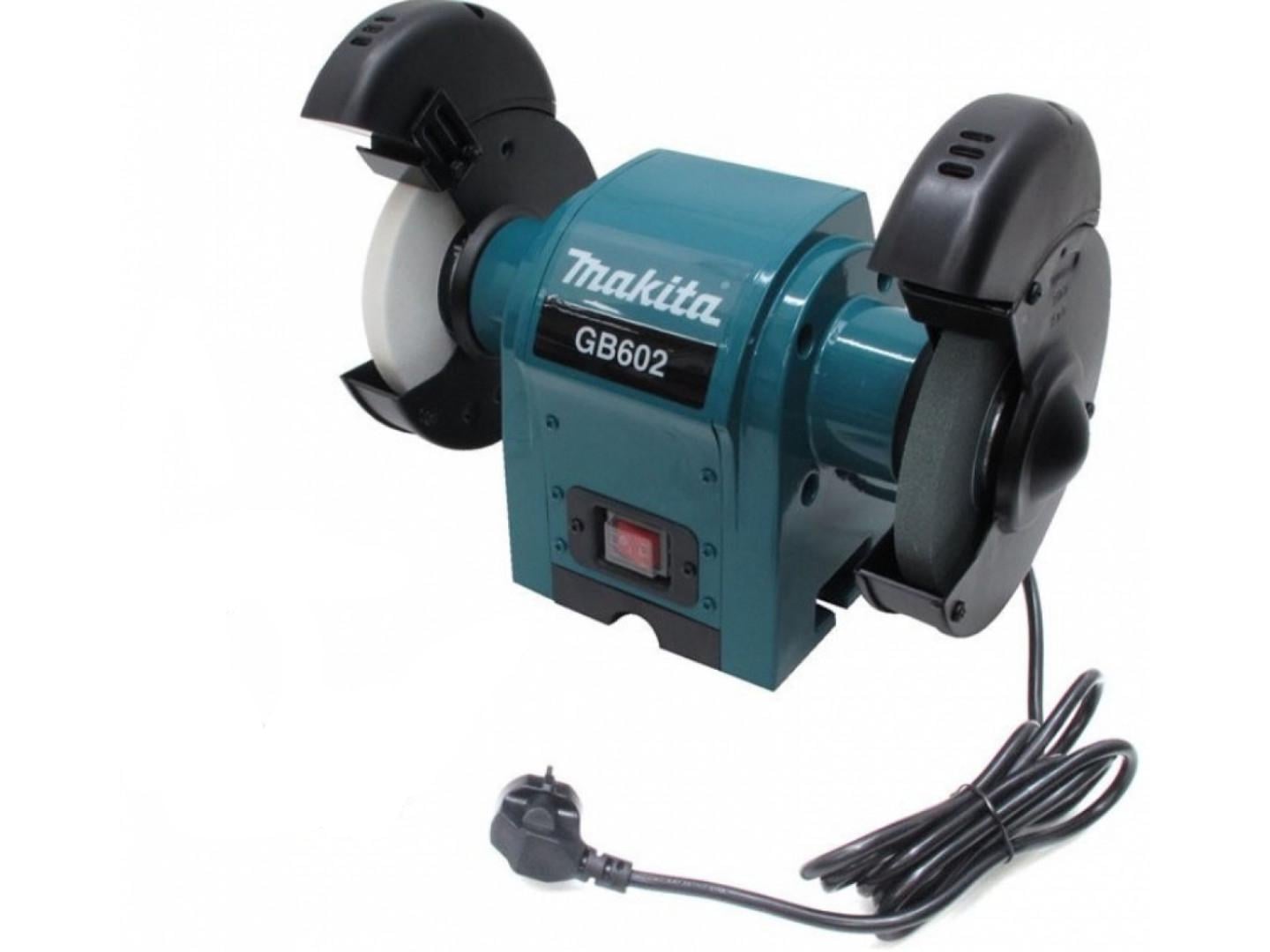 Электрический точильный станок Makita GB602 (250Вт, 150 мм) точило с двумя шлифовальными дисками наждак (4373) Электрический точильный станок Makita GB602 (250Вт, 150 мм) точило с двумя шлифовальными дисками наждак (4373)