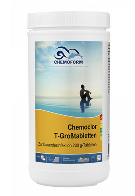Химическое средство для бассейнов Chemochlor-T-Großtabletten Хлор длительный для обеззараживания воды в таблетках 1 кг (31495068)