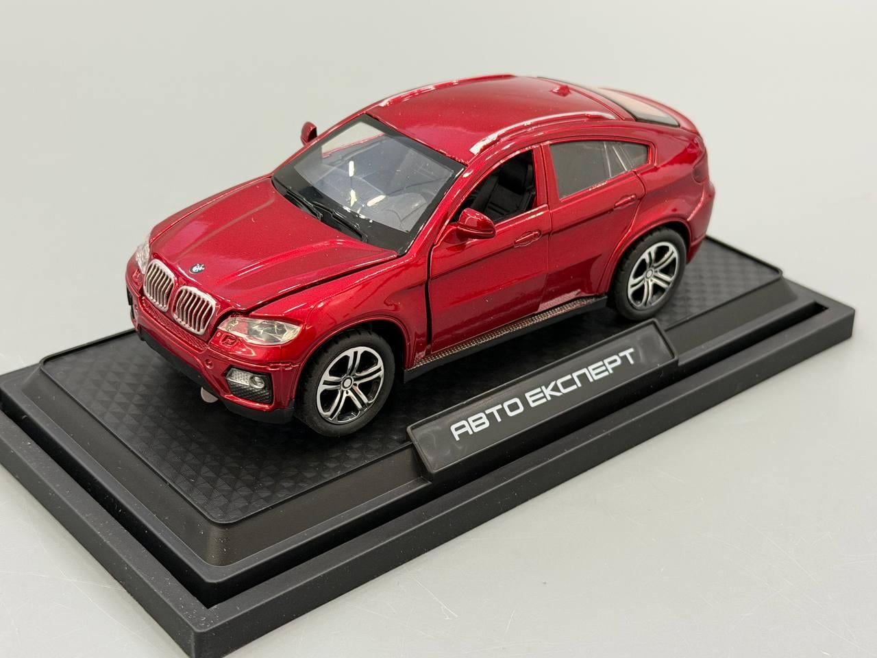 Машинка металлическая АвтоЕксперт BMW X6 1:32 свет/звук открывается дверь/багажник/капот Красный (LF-73744)