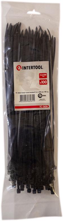 Хомут пластиковый Intertool 3,6x250 мм 100 шт. Черный (000028260)