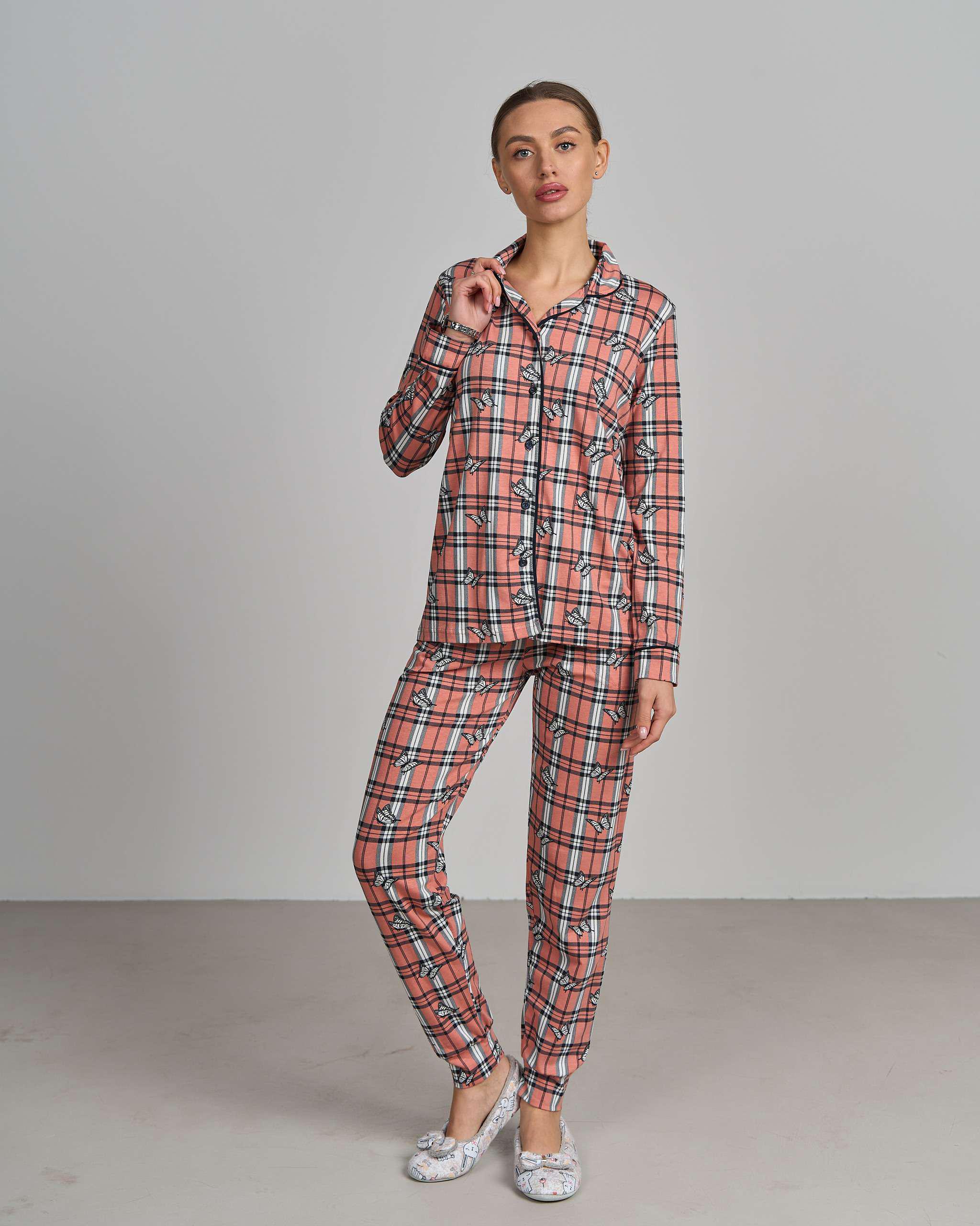 Піжама жіноча зі штанами Метелики XL Персиковий (96605) Піжама жіноча зі штанами Метелики XL Персиковий (96605)