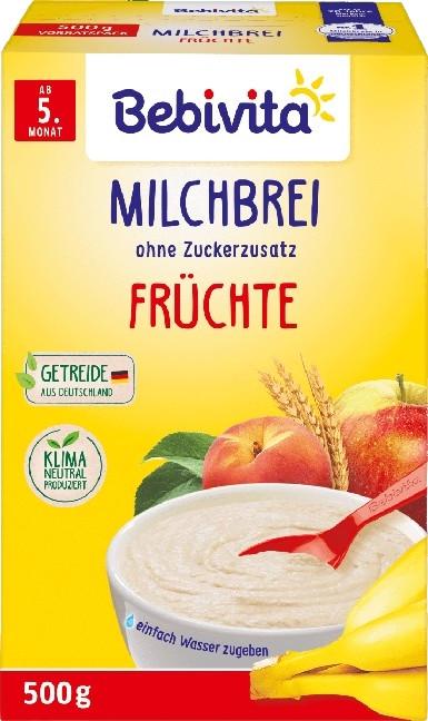 Каша Bebivita молочна пшенична з фруктами для дітей з 5 місяців 500 г (МК-007)