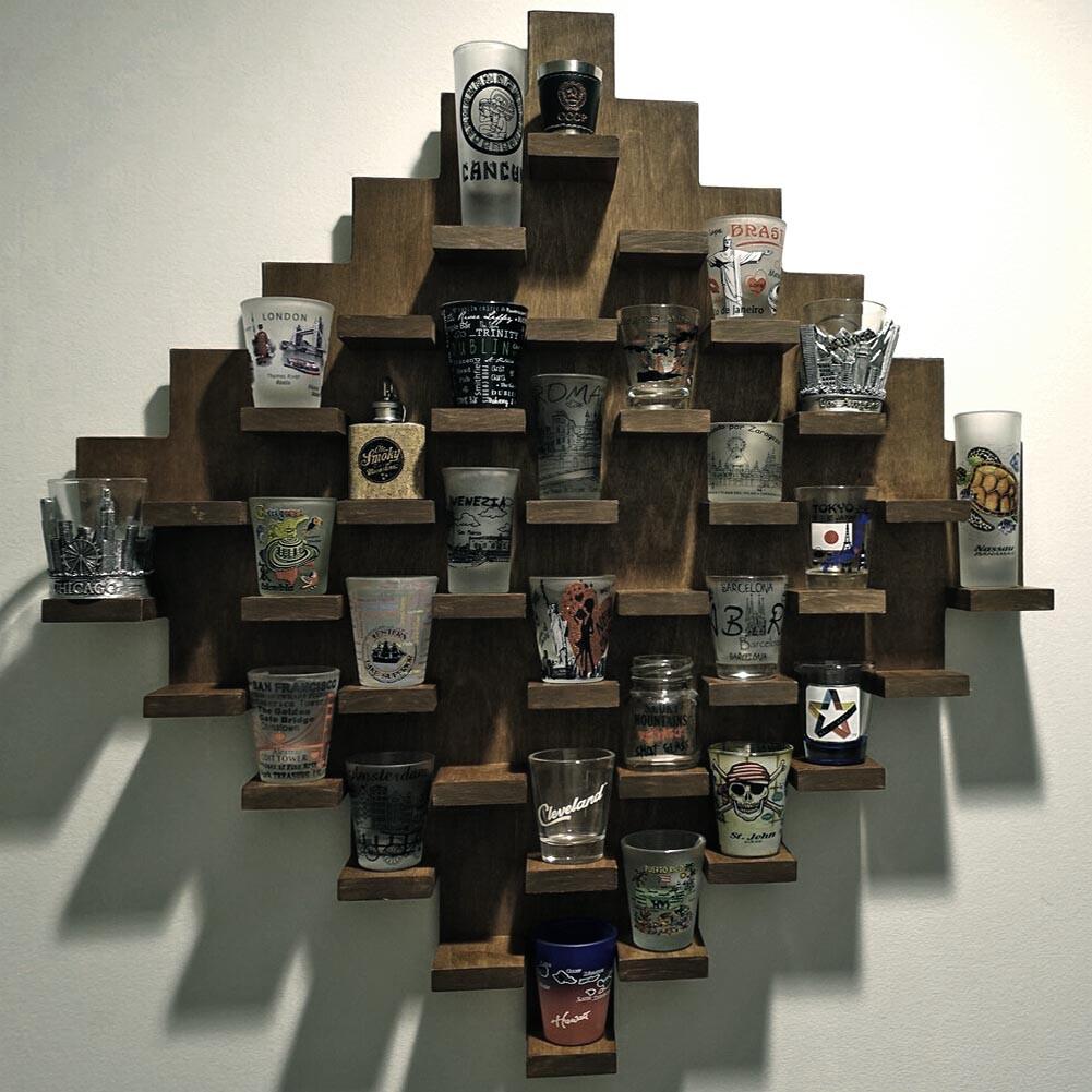 Полка для рюмок из дерева Оберн 36 Капучино (ПДШ-360309)