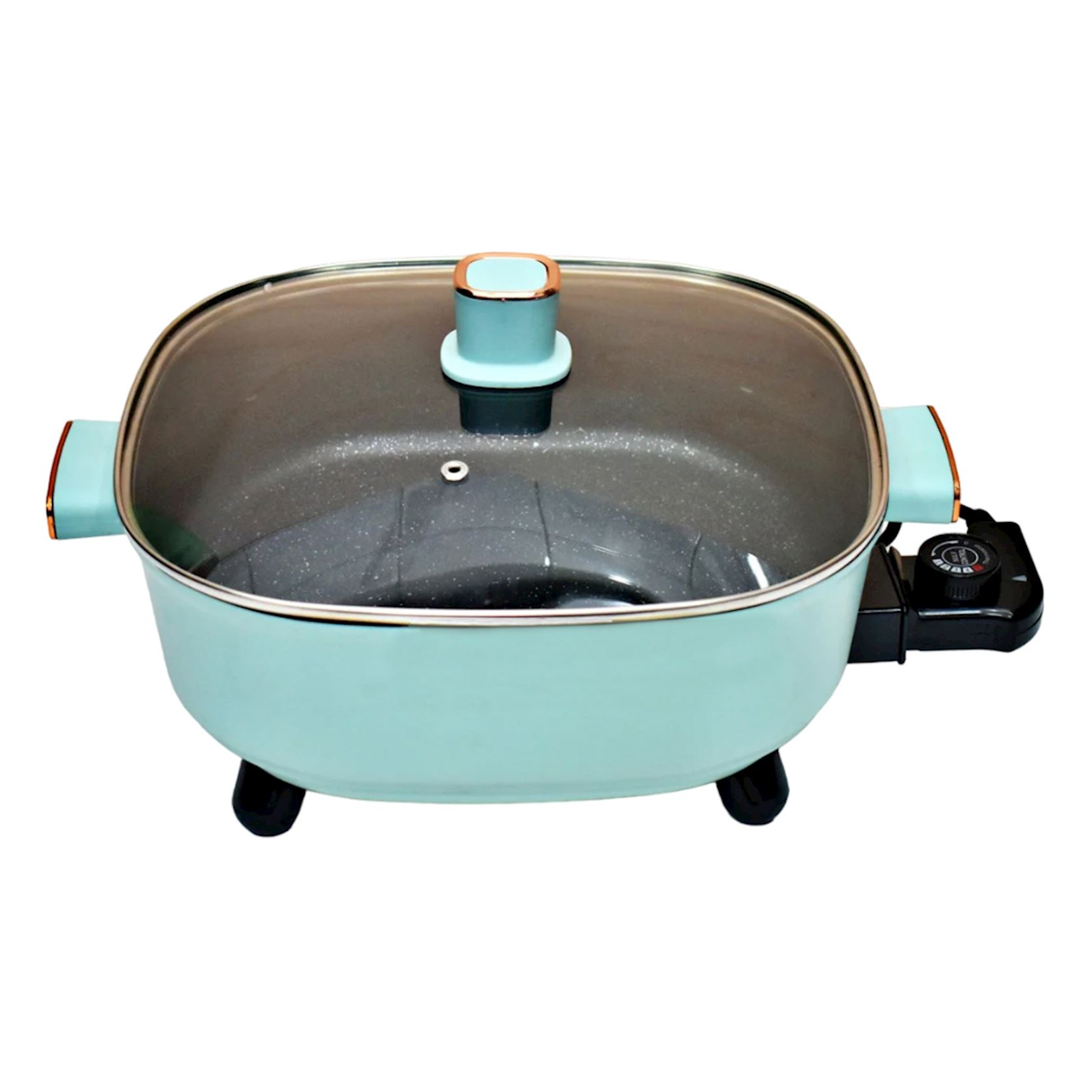 Электрокастрюля с антипригарным покрытием с крышкой (HM-3030)