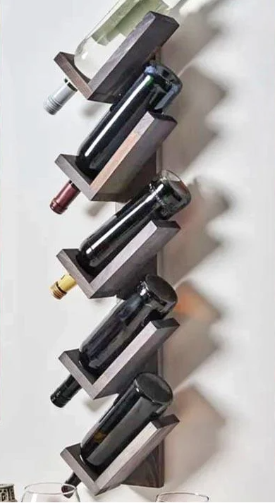 Полка для вина настенная из дерева Хатиро 5 Лофира (ПНК-520939)