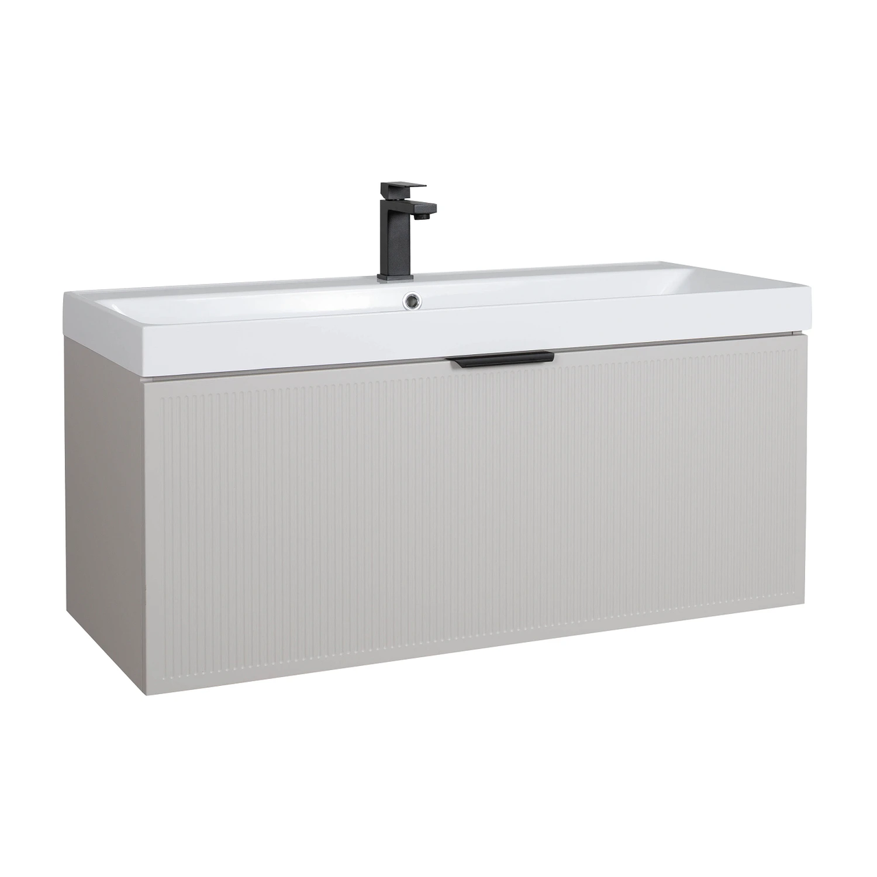 Тумба для ванной комнаты Fabio с умывальником Fabio 100 см ручка Черный/Кашемир (2783753456)