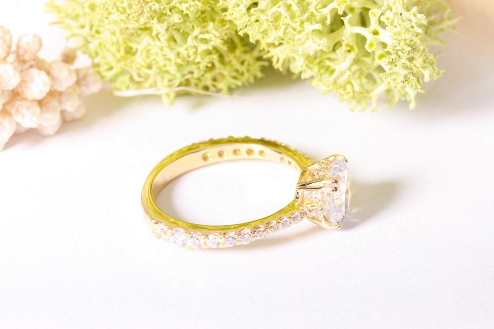 Каблучка жіноча золота з фіанітами р. 14 (2018847044) - фото 10