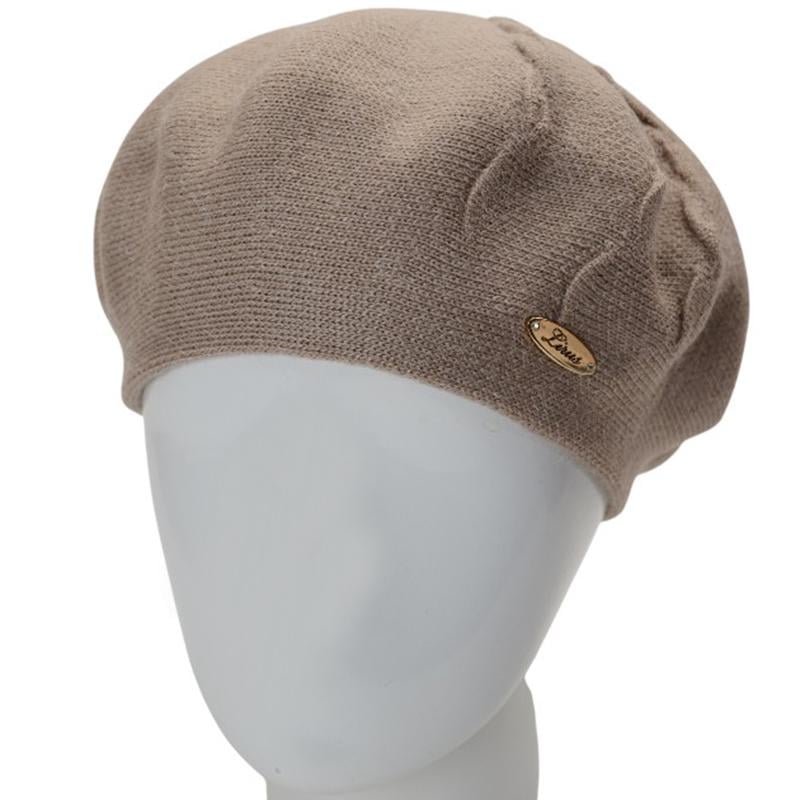 Берет женский Lirus МОДИ двойной с узором one size Бежевый (285957)