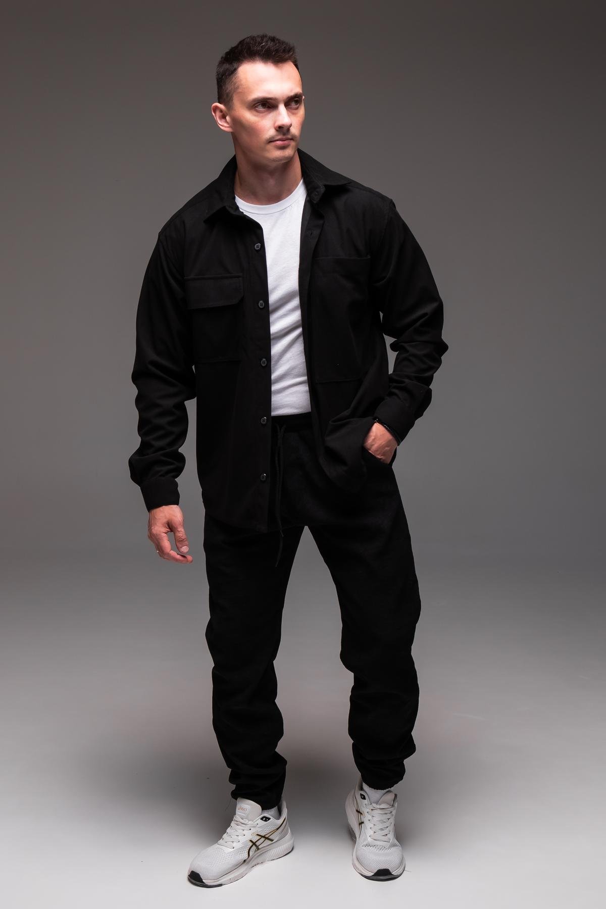 Костюм вельветовый мужской весенне-осенний хлопковый XL Черный (2422/3) - фото 5