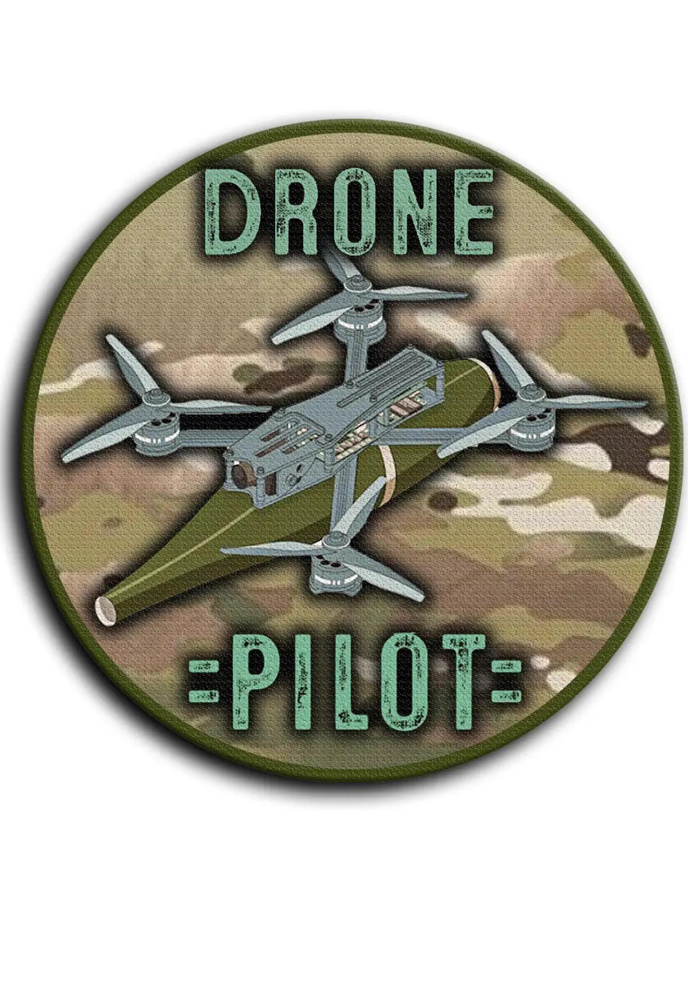 Шеврон-нашивка Дрон круглый на липучке Мультикам (DRONS1)