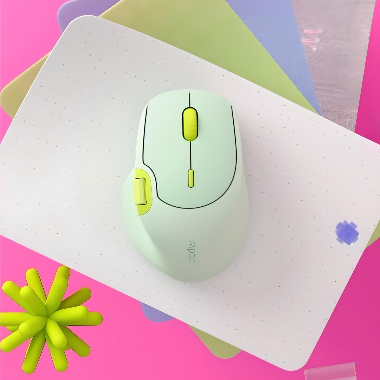 Мышь RAPOO MT560 с комбинированным подключением/боковым колесиком 4000 DPI Pale green (2583996791) - фото 2 Мышь RAPOO MT560 с комбинированным подключением/боковым колесиком 4000 DPI Pale green (2583996791) - фото 2