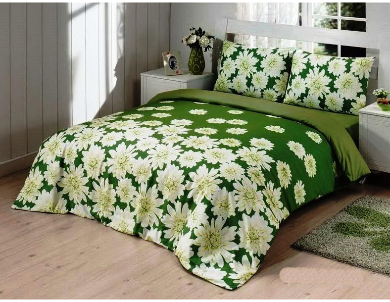 Комплект постельного белья Le Vele Dophia Daisy полуторный 160х220 см Green (lv-339)