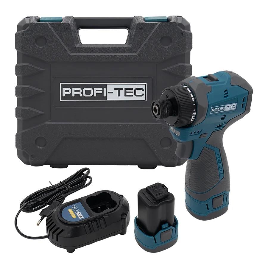 Шуруповерт аккумуляторный PROFI-TEC PPCD5516Q Professional 16 В 55 Нм Quick Change 1/4" 2 аккумулятора 2 Ач кейс (LO-06494)