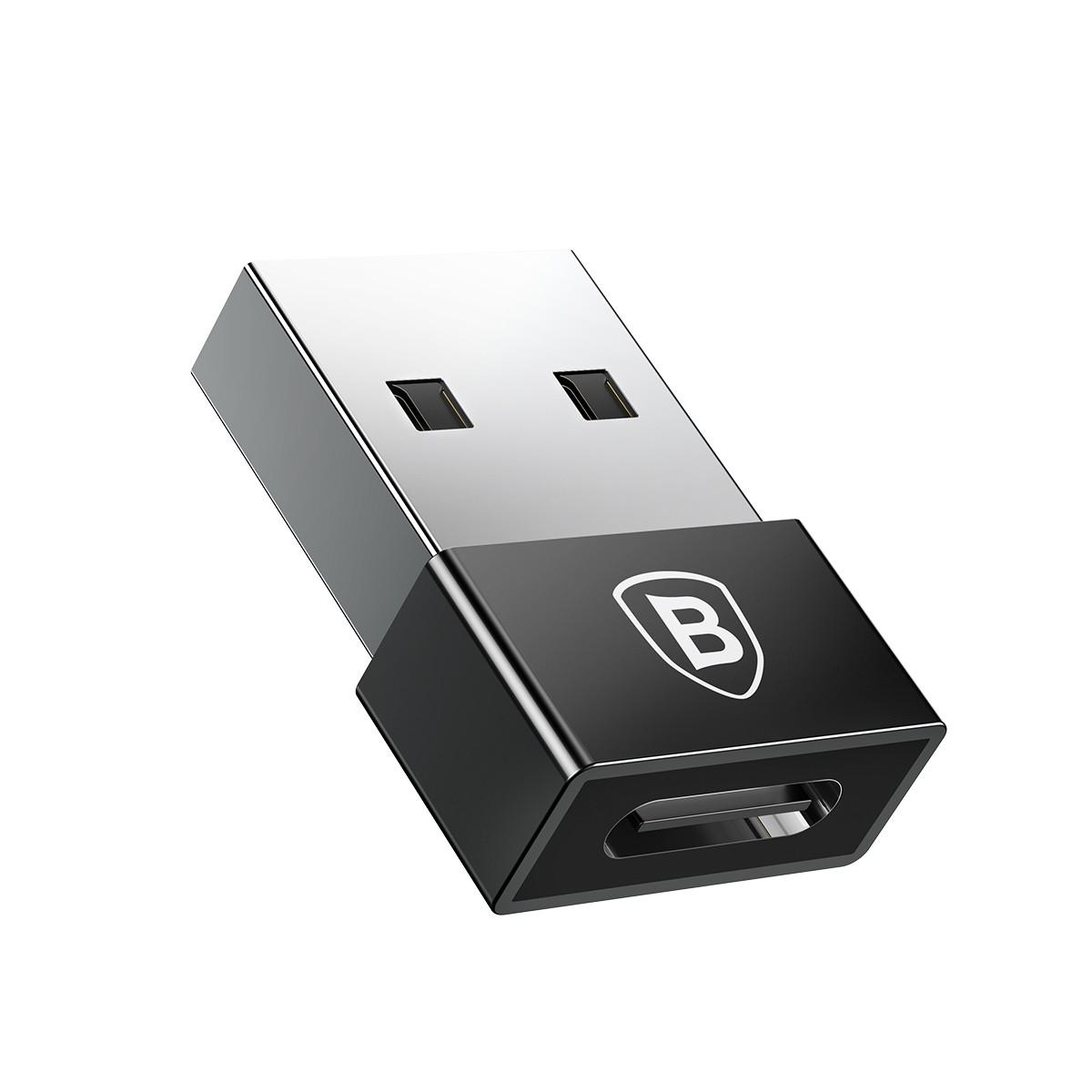 Перехідник BASEUS USB Male to Type-C Female Exquisite 2.4A (b7be014f)