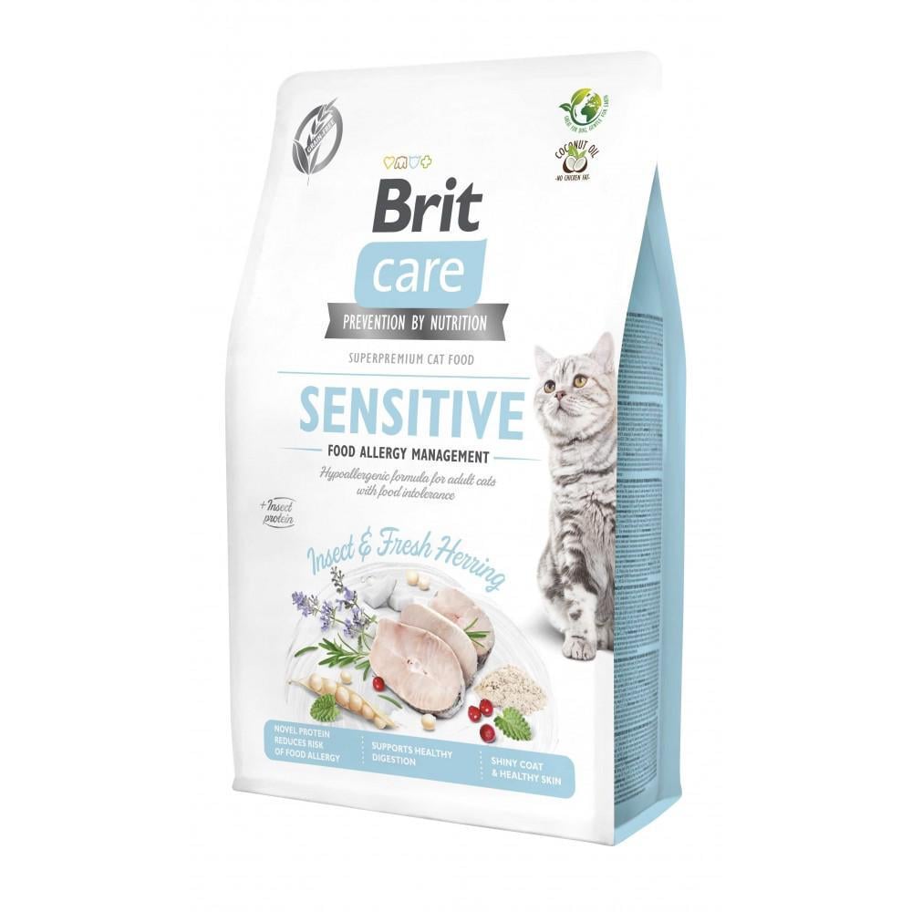 Корм сухий для котів Brit Care Cat GF Insect з харчовою непереносимістю з комахами та рибою 2 кг (арт.171963)