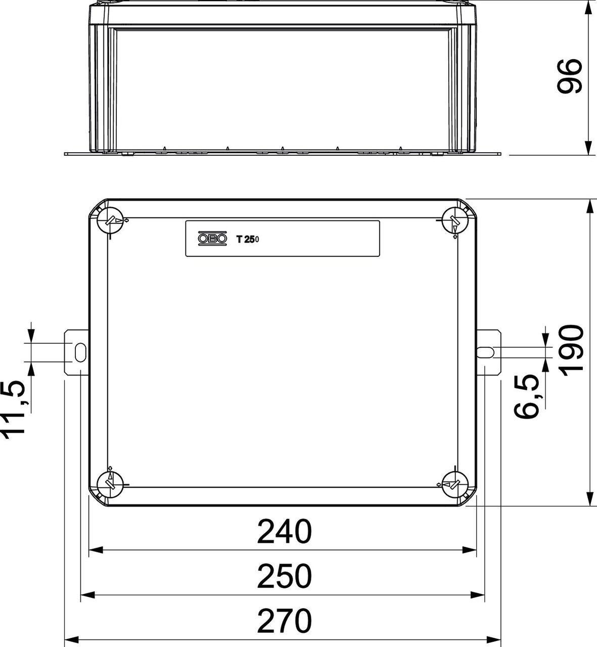 Розподільча коробка OBO bettermann зовнішня IP66 E90 PP 240х190х96 мм (7205784) - фото 2