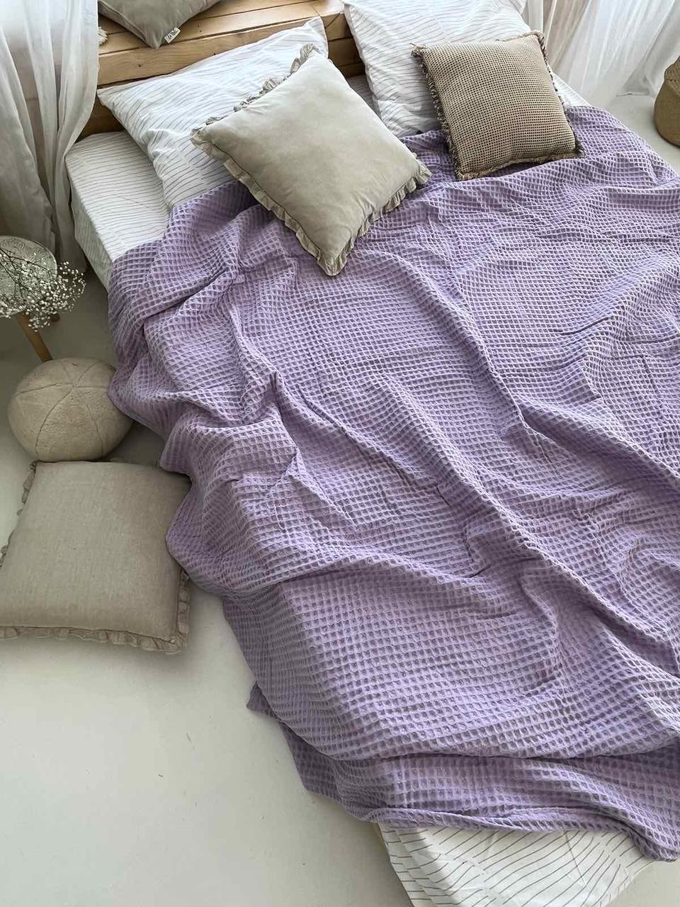 Покрывало ZEINTEX Greece хлопковое вафельное 230х280 см Лиловый (18094281) - фото 4 Покрывало ZEINTEX Greece хлопковое вафельное 230х280 см Лиловый (18094281) - фото 4