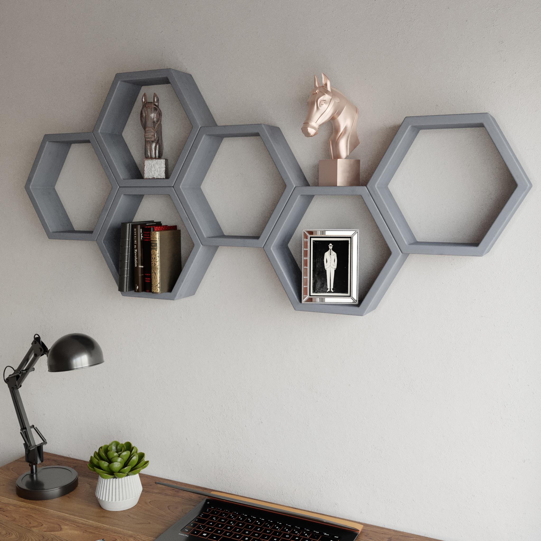 Полки деревянные 6 шт. Серый (CA-1)