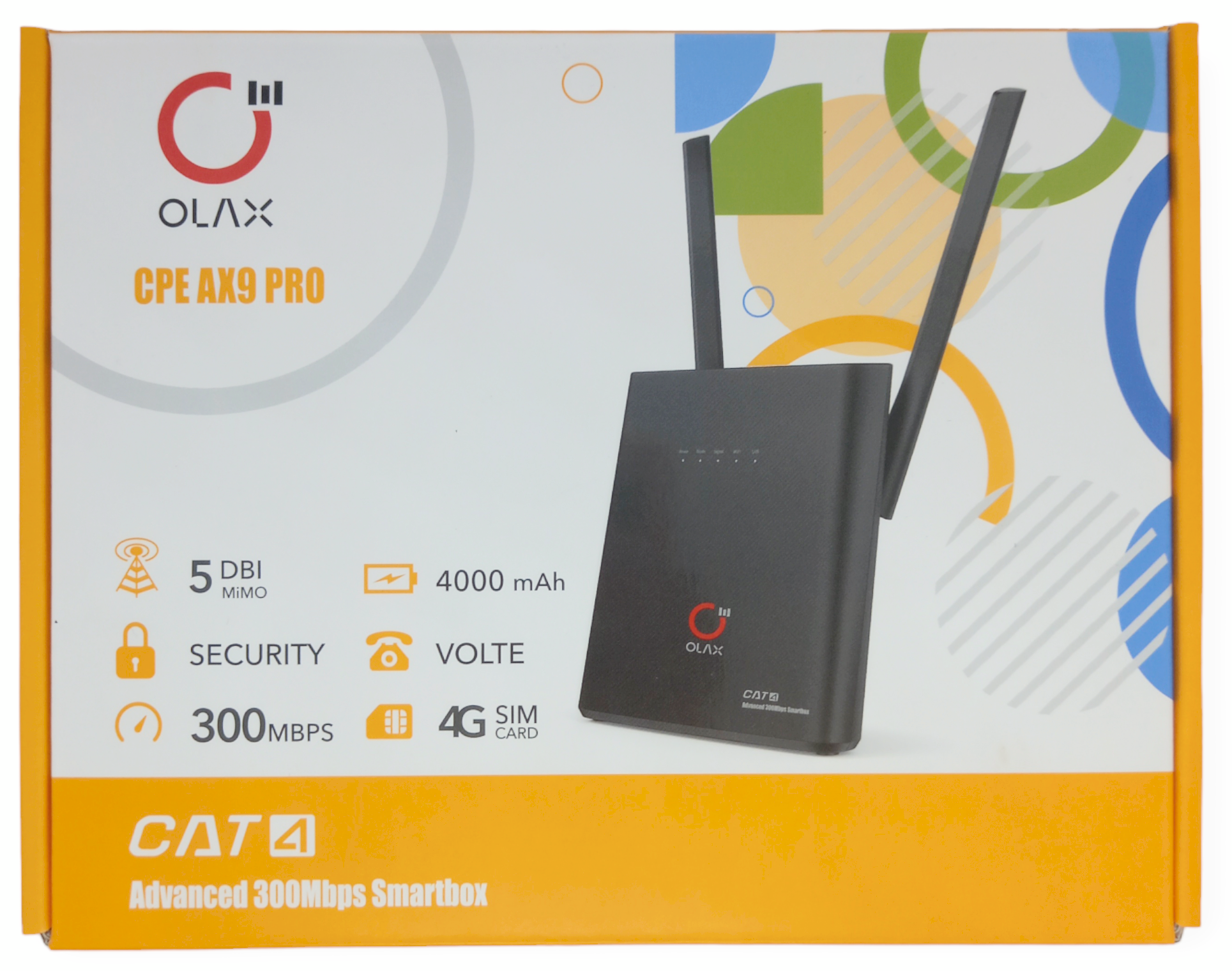 4G роутер Olax Олакс AX9 PRO B WIFI модем під сім карту 4G модемом акумулятор 4000 mAh дві антени мобільний - фото 9 4G роутер Olax Олакс AX9 PRO B WIFI модем під сім карту 4G модемом акумулятор 4000 mAh дві антени мобільний - фото 9