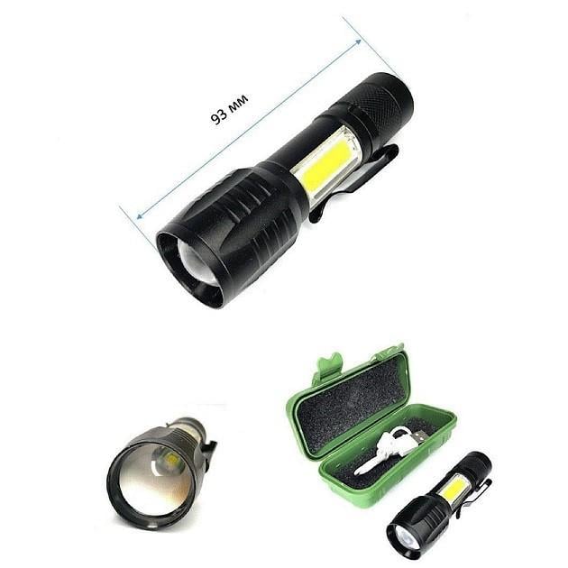 Фонарик карманный Bailong BL-535 ХРЕ+COB с встроенным аккумулятором Черный - фото 3 Фонарик карманный Bailong BL-535 ХРЕ+COB с встроенным аккумулятором Черный - фото 3