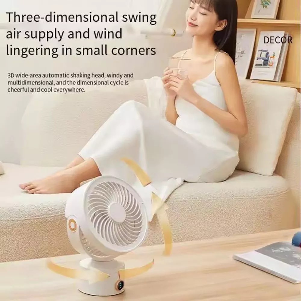 Вентилятор портативний WT-F70 з таймером 3 швидкості з акумулятором 4000 мАг (786783) - фото 2 Вентилятор портативний WT-F70 з таймером 3 швидкості з акумулятором 4000 мАг (786783) - фото 2