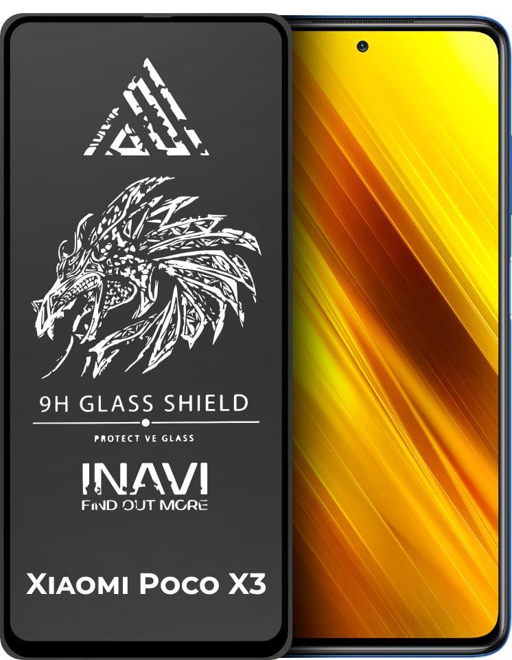 Стекло защитное Inavi Xiaomi Poco X3 Full Glue (31227)