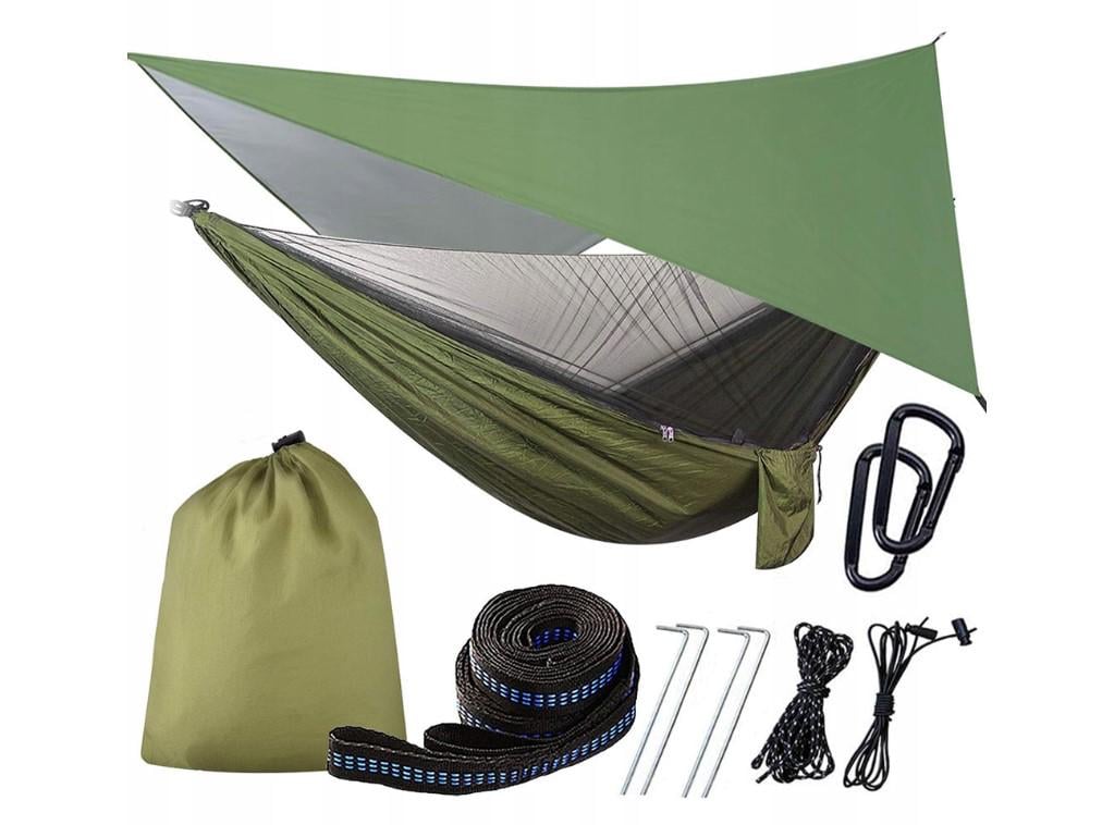 Гамак туристический с брезентом и москитной сеткой 260х140 см