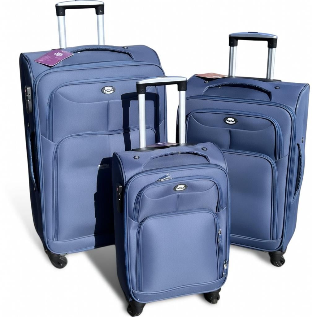 Комплект чемоданов на тканевых колесах Elemental 5 Abyss 3 шт. Синий (2104619195) Комплект чемоданов на тканевых колесах Elemental 5 Abyss 3 шт. Синий (2104619195)