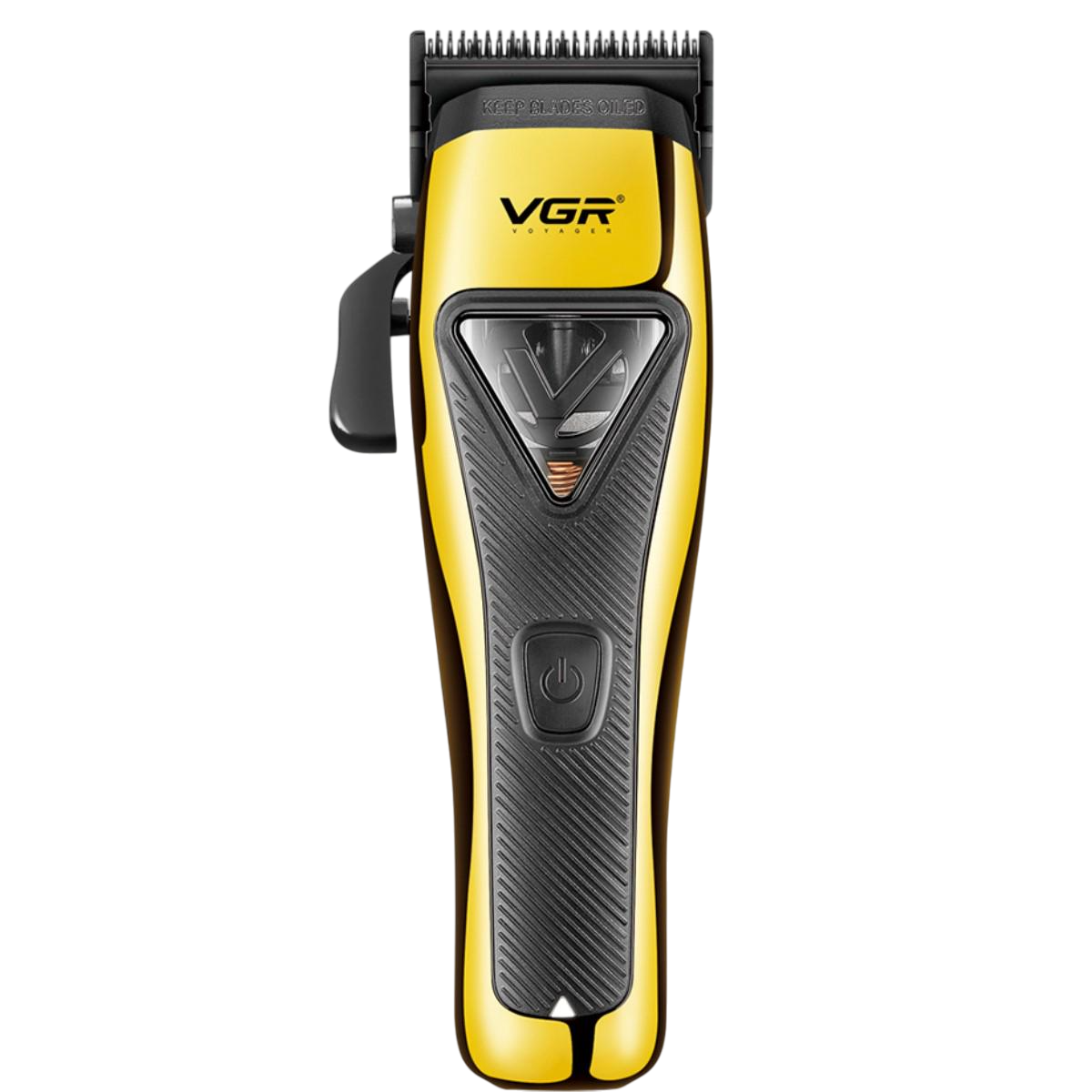 Машинка для стрижки акумуляторна VGR V-015 6 магнітних насадок 9000 RPM 2500 mAh LED display IPX7 Gold (613627)
