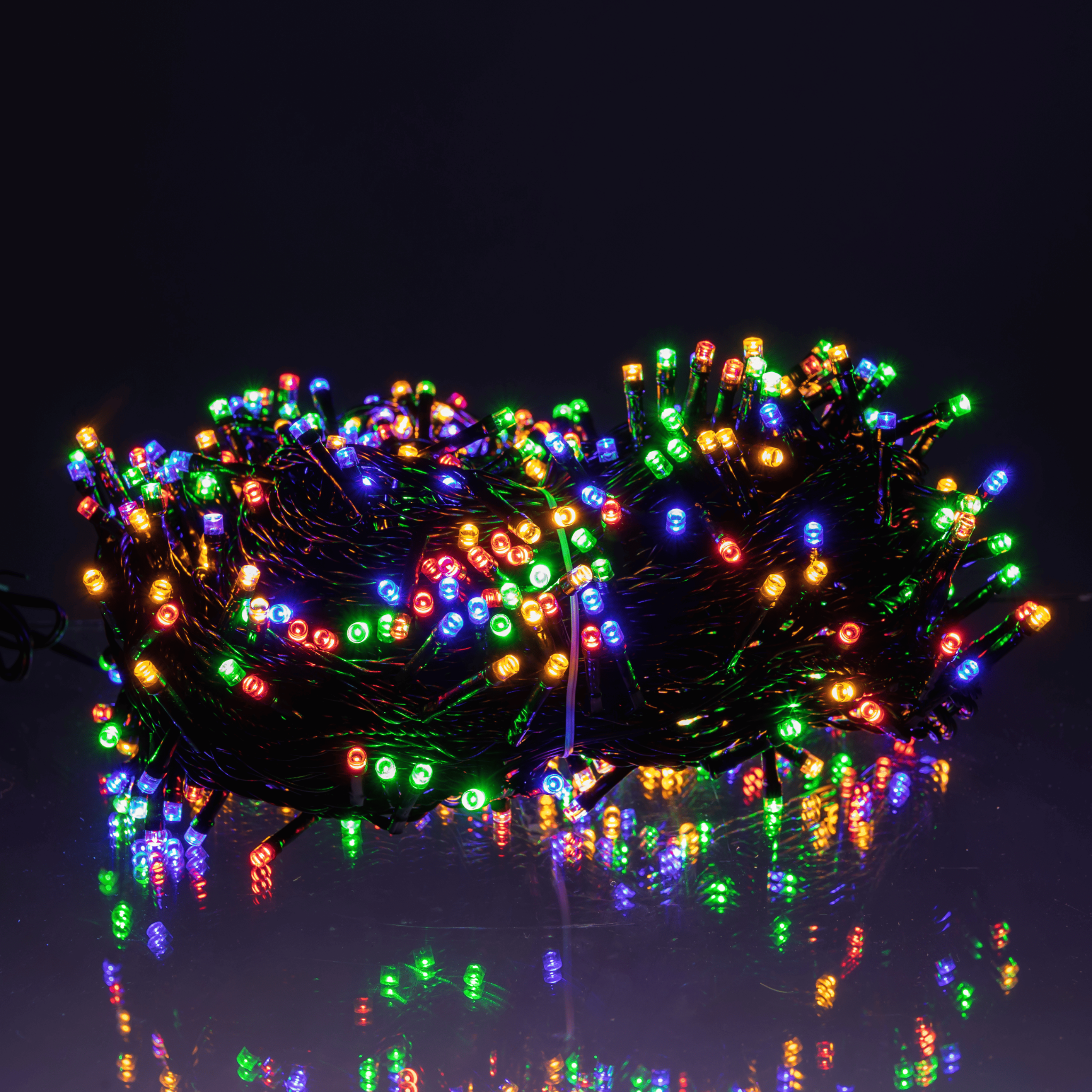 Гирлянда сетевая новогодняя нить уличная Рождественская фея 50 м 500 LED диодов IP 65 черный провод свет Разноцветный (CF500L50MBML) - фото 8