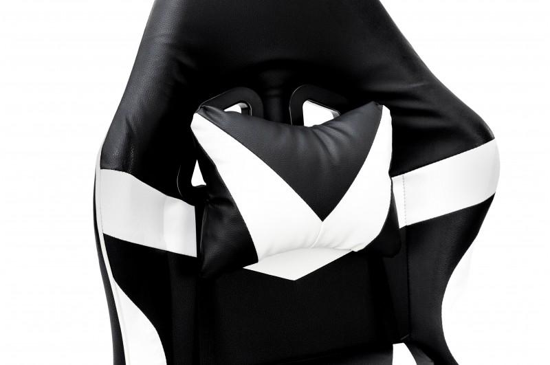 Крісло геймерське Comfort Line Slim Чорний/Білий (SLMBW-124132) - фото 6