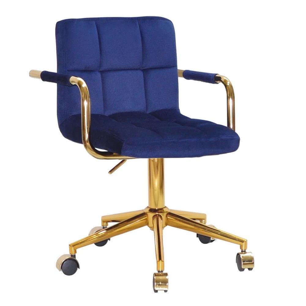 Стул TETRIS ARM OFFICE MODERN GOLD B-6 бархат Синий (900544) Стул TETRIS ARM OFFICE MODERN GOLD B-6 бархат Синий (900544)