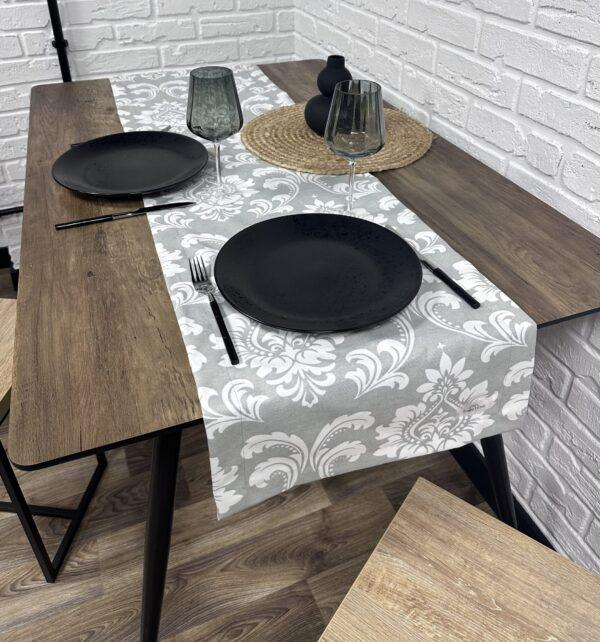 Дорожка на стол Comfort Home Baroque grey 140х40 см