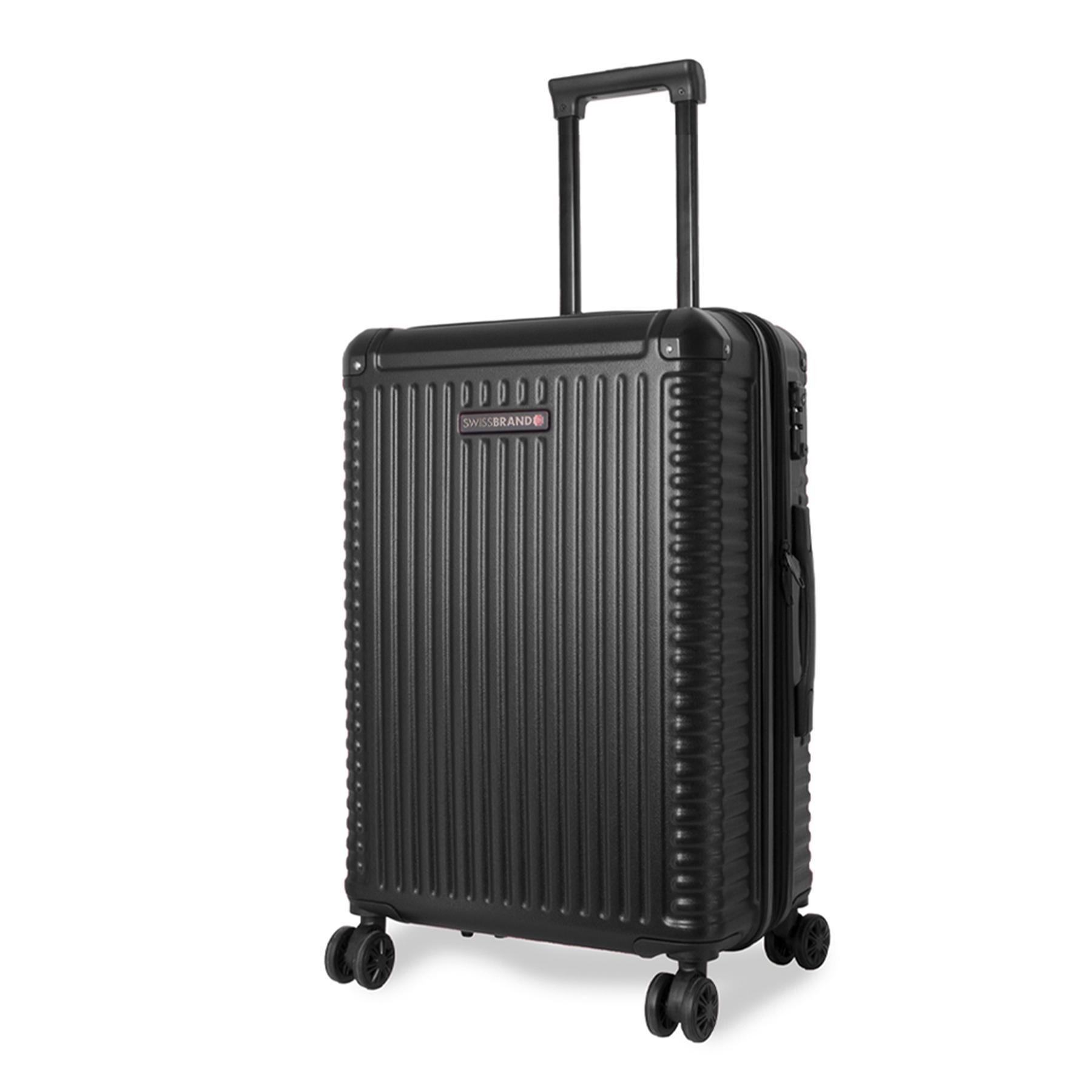 Валіза середня Swissbrand Paris M Polycarbonate/ABS-Plastic Black (SWB_LHPAR001M)