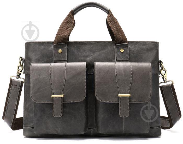 Сумка мужская кожаная Vintage 14778 Серая